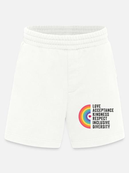 LGBT Pride Month - Liebe. Akzeptanz. Freundlichkeit. - Heavyweight Shorts - made by SPREAD  - OFF WHITE