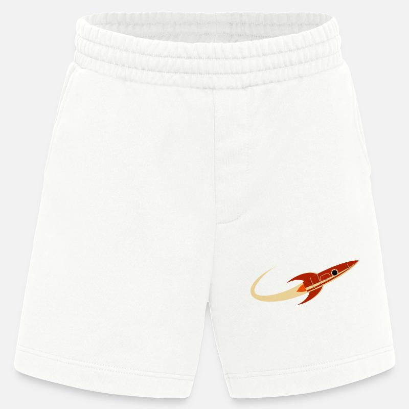 Fusée spatiale rouge - Short bio épais fabriqué en UE - OFF WHITE