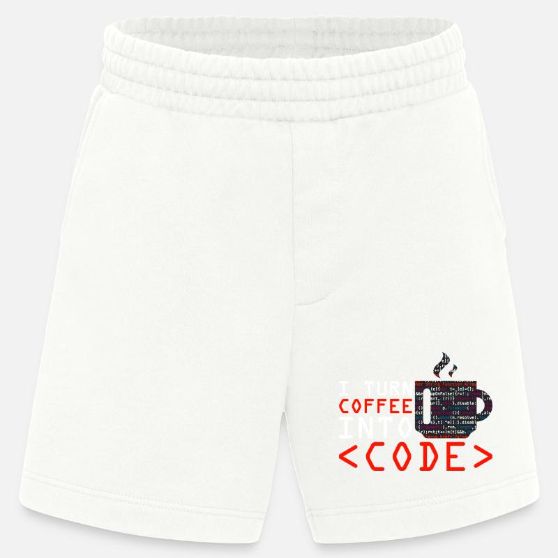 Aus Kaffee Code generieren Programmierer - Heavyweight Shorts - made by SPREAD  - OFF WHITE