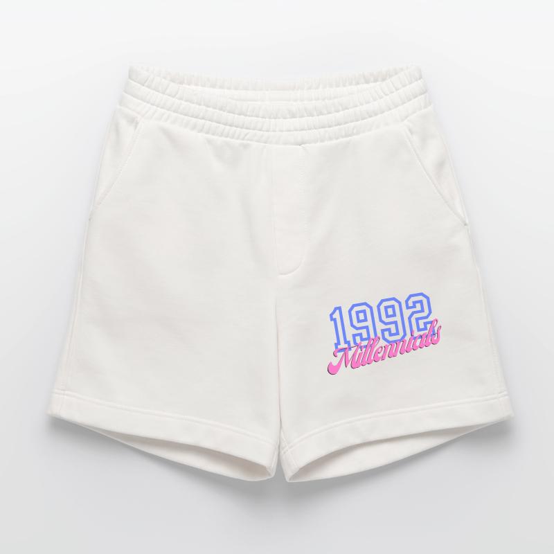 Retro 1992 Millennial Numeric Design Heavyweight Shorts - made by SPREAD 