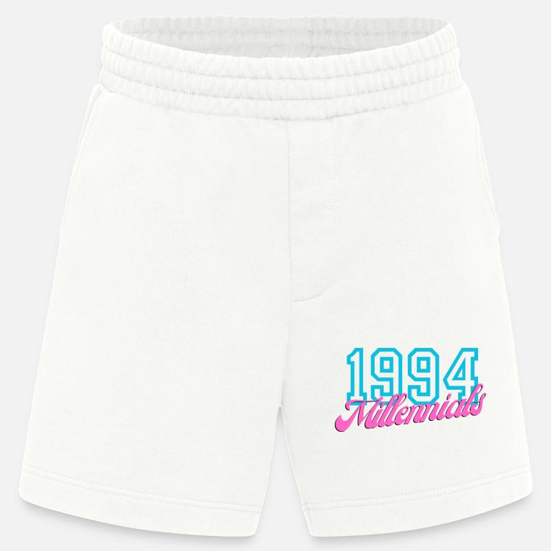 1994 Millennials Retro Datum Design - Heavyweight Shorts - made by SPREAD  - OFF WHITE