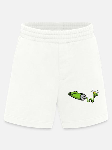 Green snake and gouache tube - Heavyweight Shorts - made by SPREAD - OFF WHITE