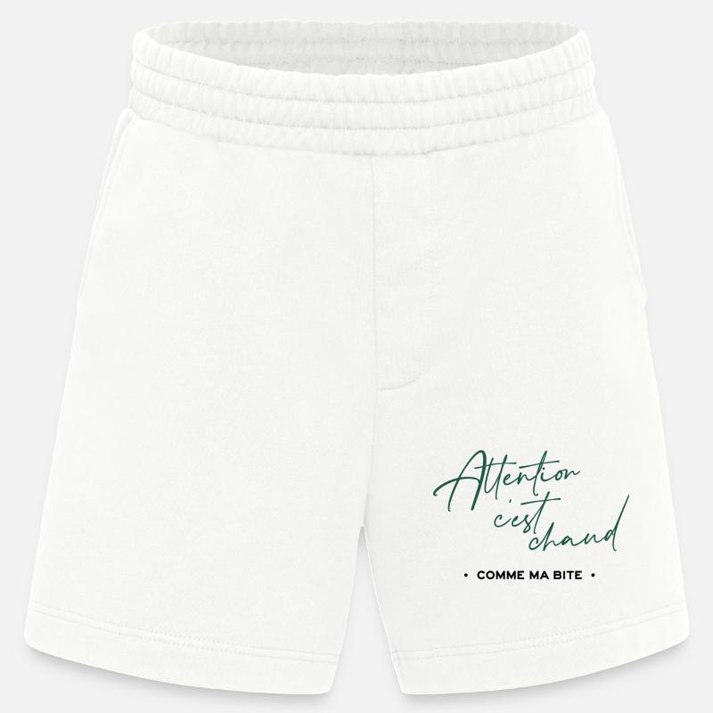 Attention c'est chaud, comme ma bite - Short bio épais fabriqué en UE - OFF WHITE