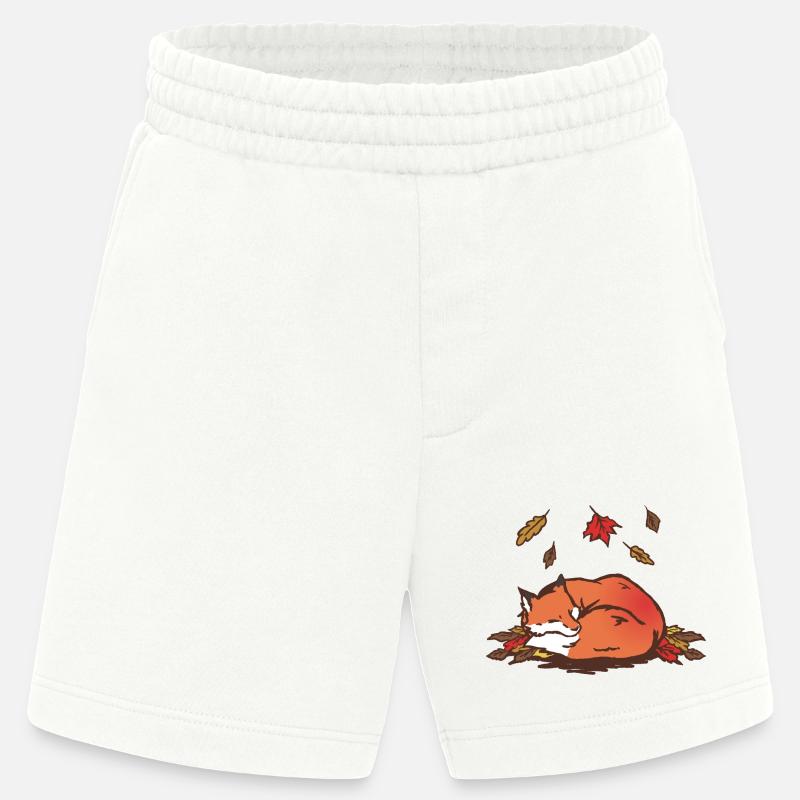 Ruhiger Herbstfuchs Illustration - Heavyweight Shorts - made by SPREAD  - OFF WHITE