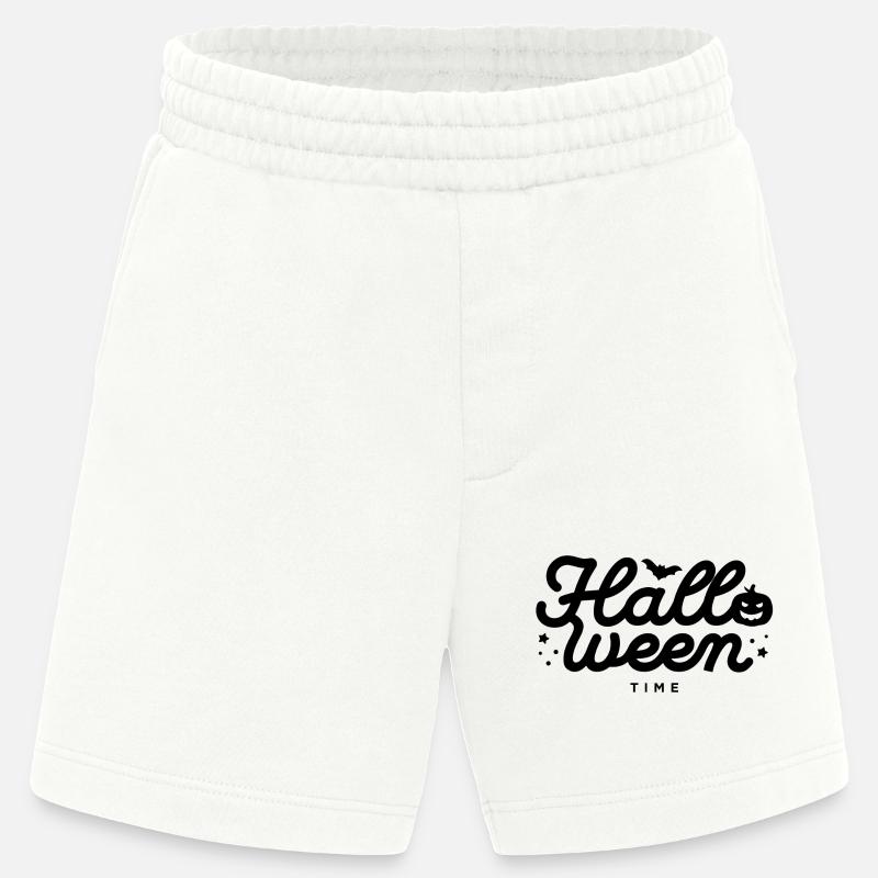 Abstract Geometric Wave Pattern Design - Heavyweight Shorts - made by SPREAD  - OFF WHITE
