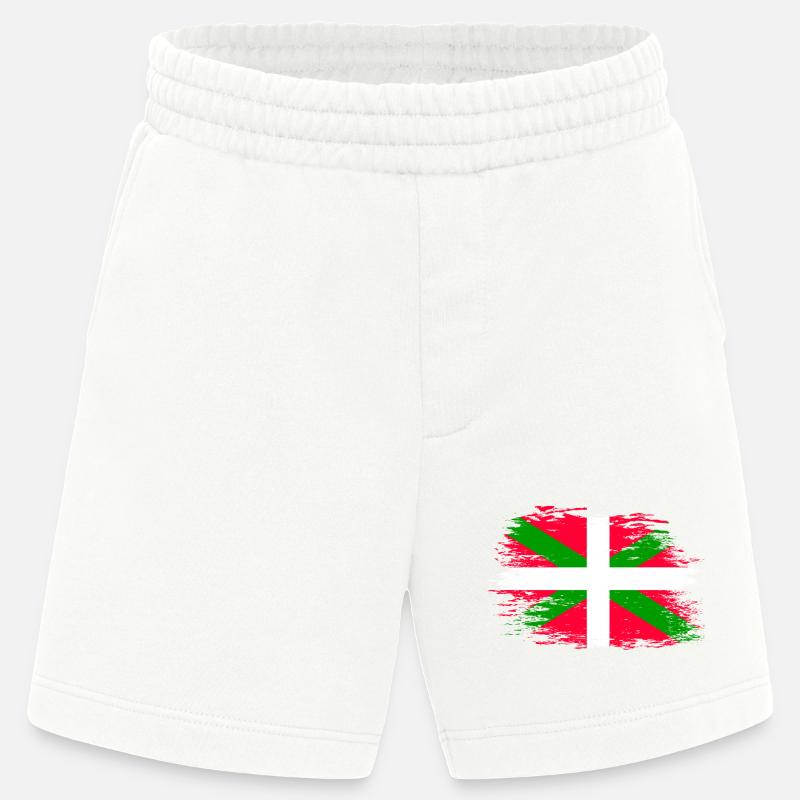 Drapeau basque utilisé - Short bio épais fabriqué en UE - OFF WHITE
