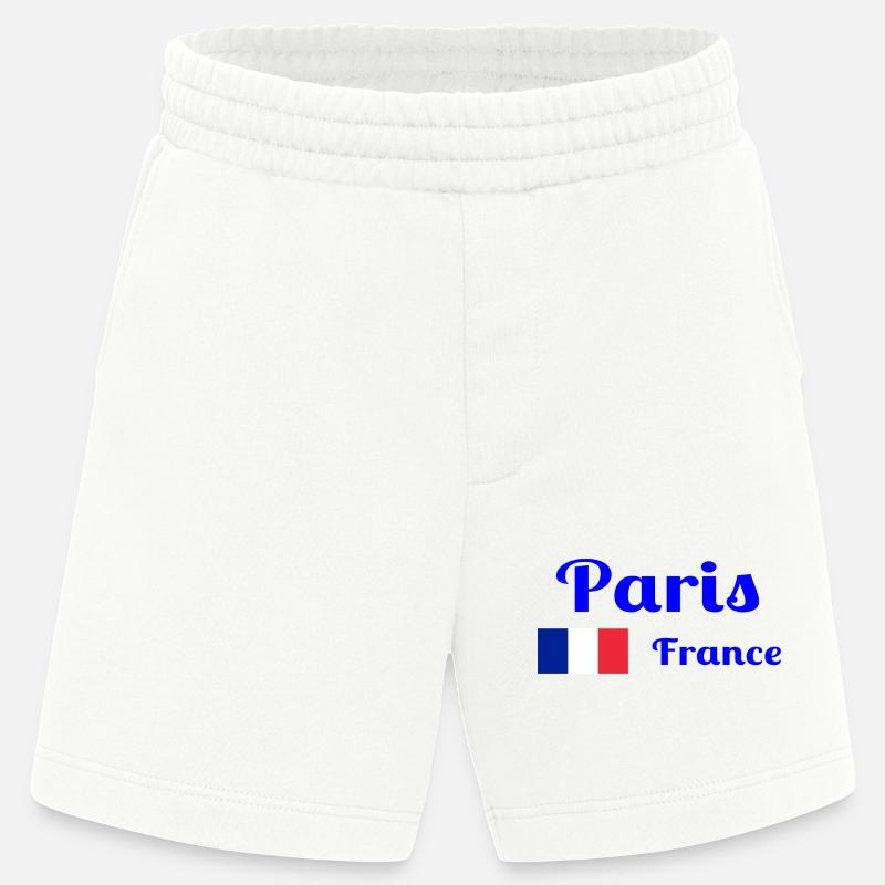 Paris Frankreich - Stilvolle Drucke - Heavyweight Shorts - made by SPREAD - OFF WHITE