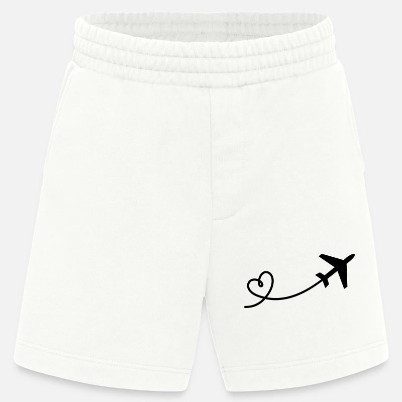 Flugzeug mit Herz - Heavyweight Shorts - made by SPREAD  - OFF WHITE