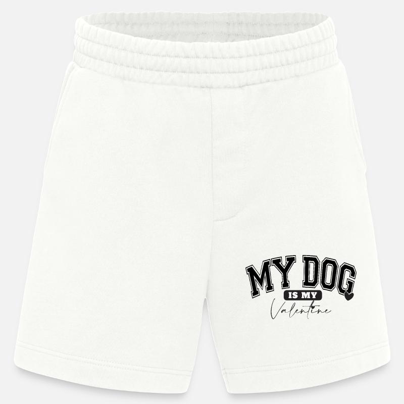 MON CHIEN EST MON VALENTIN - Short bio épais fabriqué en UE - OFF WHITE