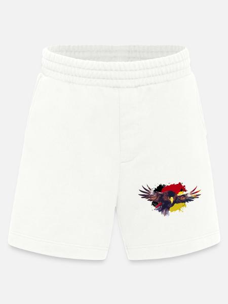 Deutscher Adler mit Flagge Fahne schwarz rot gold - Heavyweight Shorts - made by SPREAD - OFF WHITE