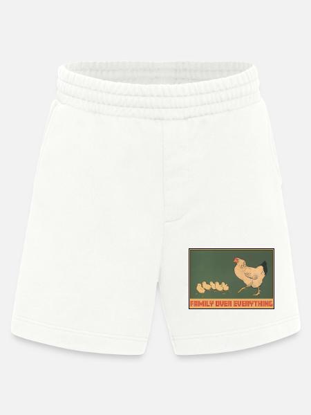 Kyllingfamilie - Family First Design - Heavyweight Organic Shorts produsert i EU - OFF WHITE