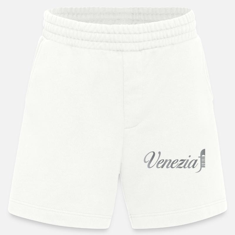 Venezia Script Metallic - Heavyweight Shorts - made by SPREAD  - OFF WHITE