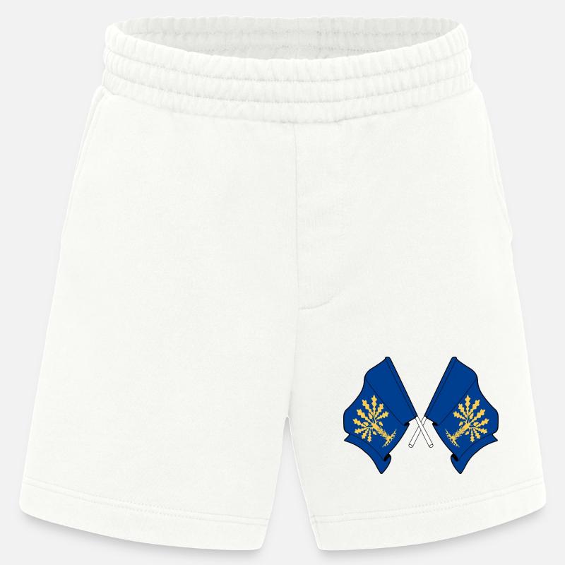 Blekinge, Suède – Double drapeau - Short bio épais fabriqué en UE - OFF WHITE