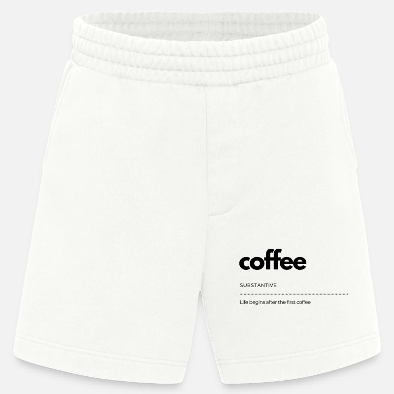 coffee– Leben beginnt danach - Heavyweight Shorts - made by SPREAD  - OFF WHITE