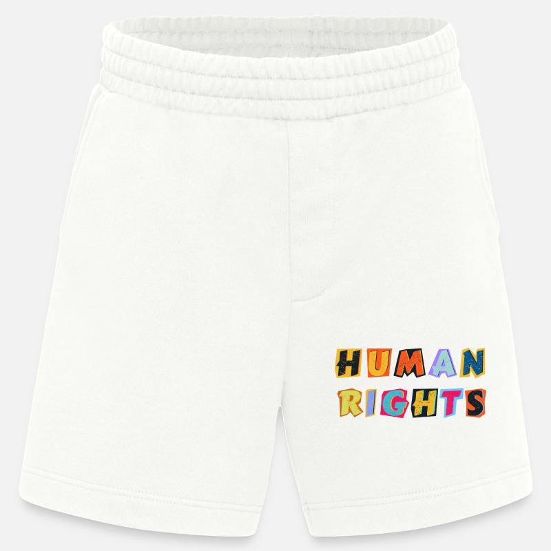 Human Right - Menschenrechte - Heavyweight Shorts - made by SPREAD  - OFF WHITE