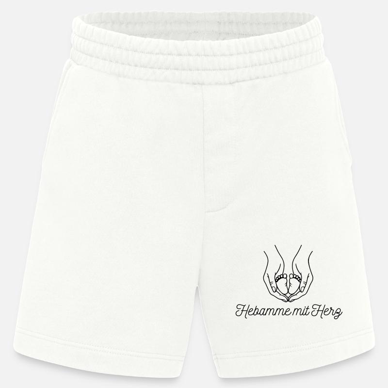 Hebamme mit Herz - personalisierbares Design - Heavyweight Shorts - made by SPREAD  - OFF WHITE