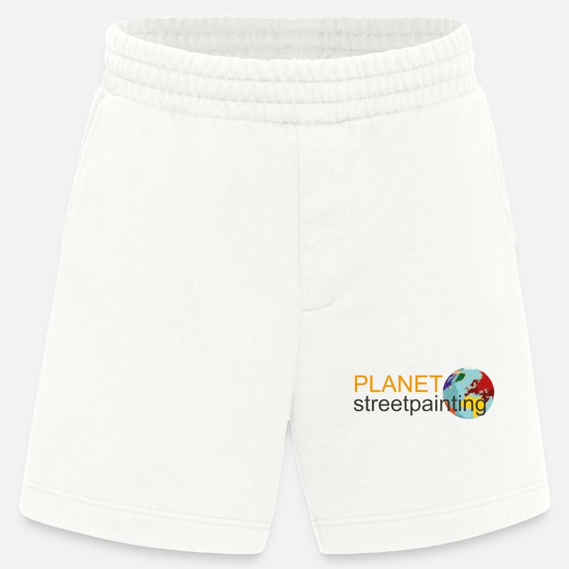 Planet logo wit - Heavyweight Shorts - made by SPREAD  - OFF WHITE