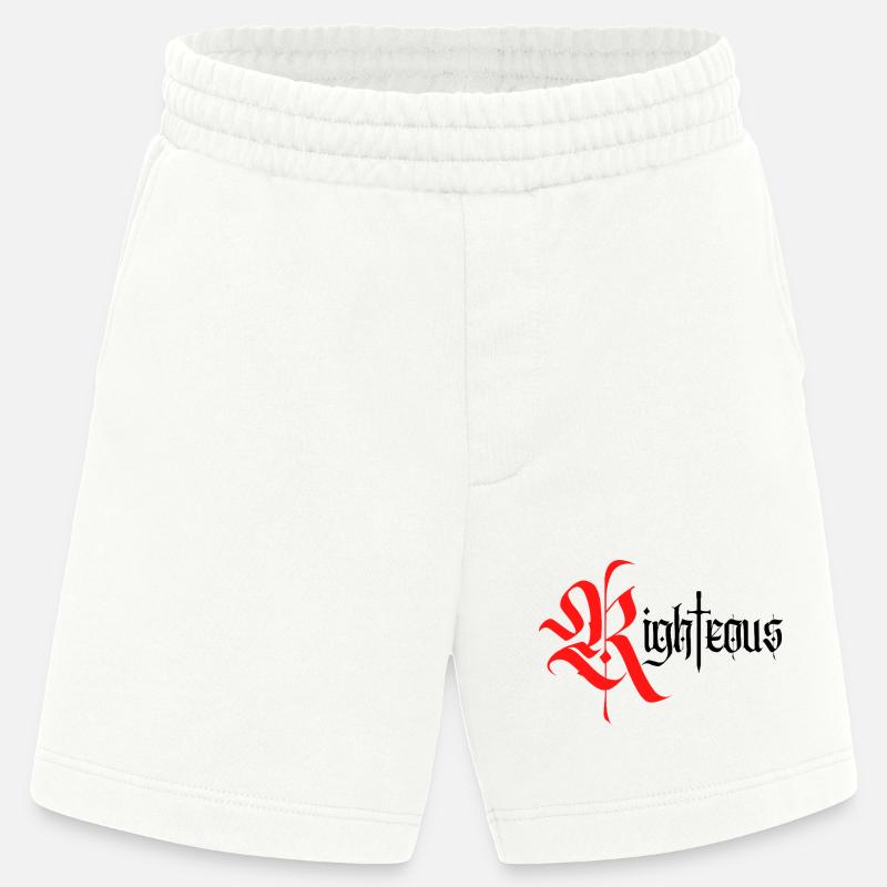 Gothic Righteous Design mit Schwert - Heavyweight Shorts - made by SPREAD  - OFF WHITE