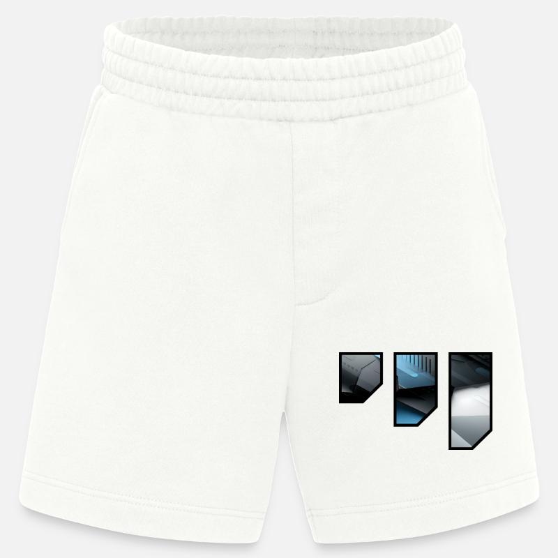 Futuristic Techno Abstract Pattern - Heavyweight Shorts - made by SPREAD  - OFF WHITE