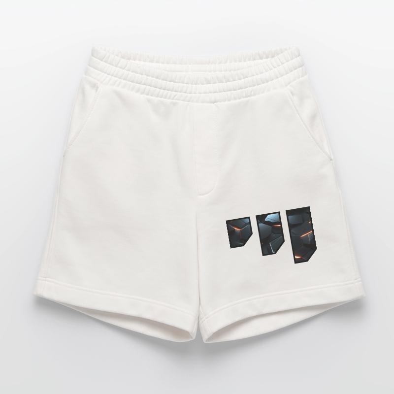 Futuristic Geometric Light Pattern Heavyweight Shorts - made by SPREAD 