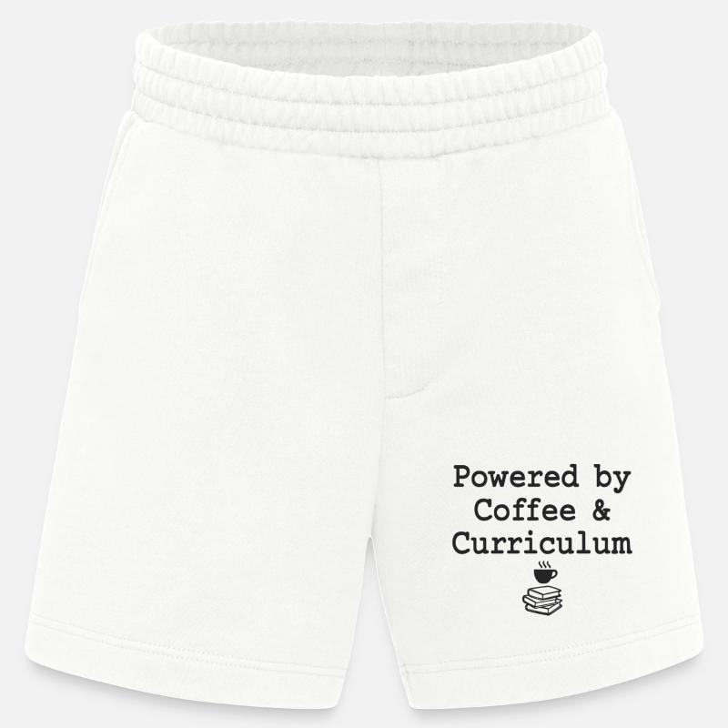 Powered by Coffee & Curriculum Coffee Statement - Heavyweight Shorts - made by SPREAD  - OFF WHITE