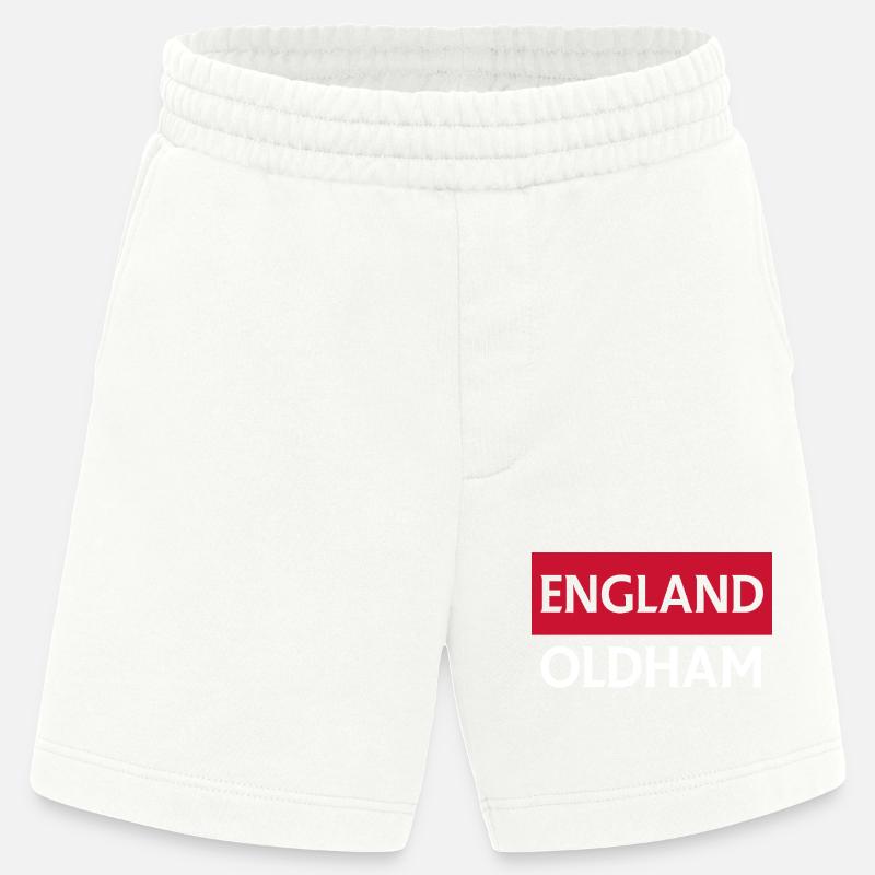 Conception des drapeaux anglais Oldham - Short bio épais fabriqué en UE - OFF WHITE