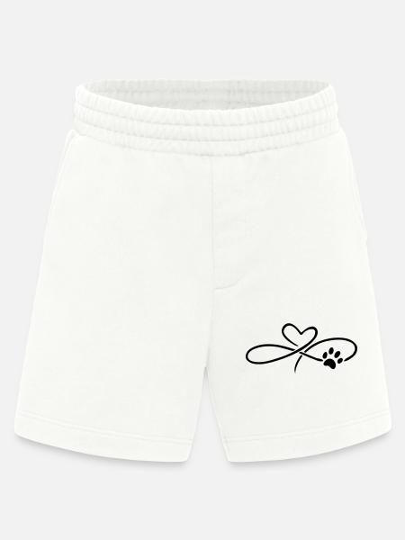 Infinity Heart with Paw Dog Cat - Heavyweight Shorts - made by SPREAD  - OFF WHITE