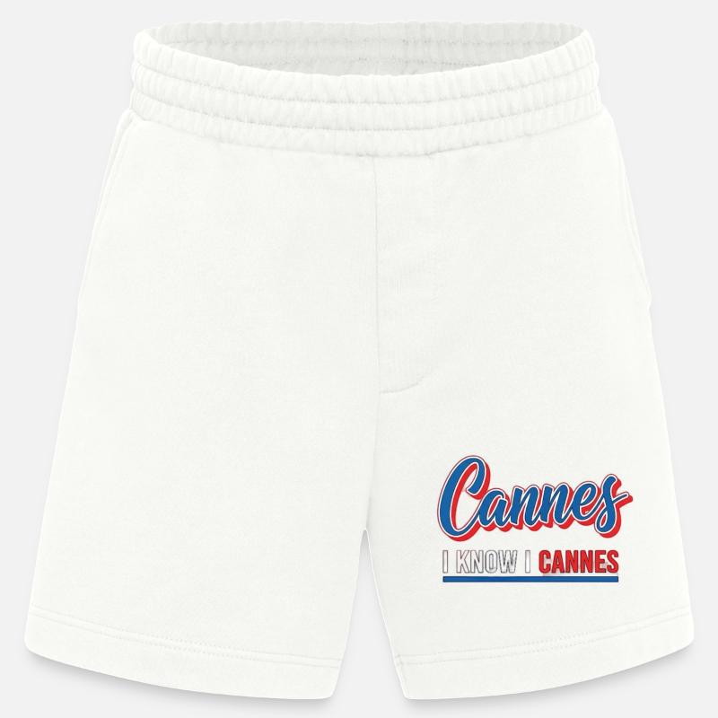 I know I Cannes Retro Design - Heavyweight Shorts - made by SPREAD  - OFF WHITE
