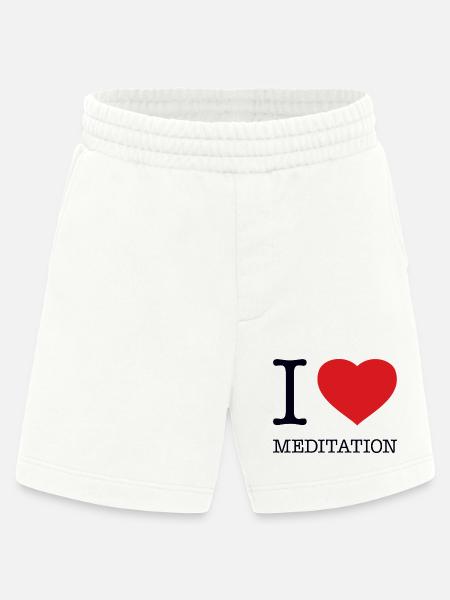 J'aime la méditation - Short bio épais fabriqué en UE - OFF WHITE