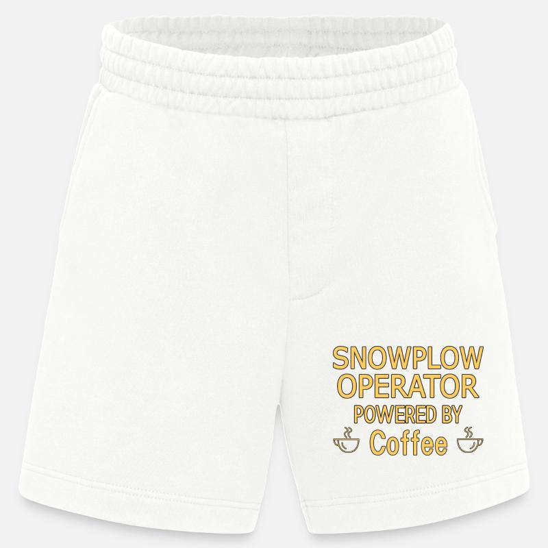 Snowplow Operator Powered Coffee Schneepflugfahrer - Heavyweight Shorts - made by SPREAD  - OFF WHITE