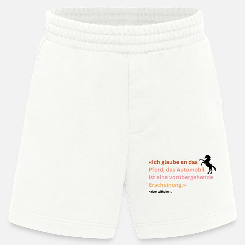 "Ich glaube an das Pferd" - Heavyweight Shorts - made by SPREAD  - OFF WHITE