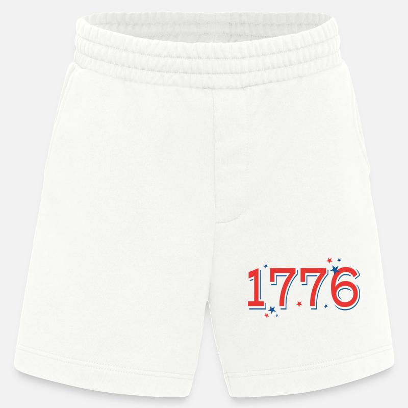 Rot-BlauSterneCelebrationDesign - Heavyweight Shorts - made by SPREAD  - OFF WHITE