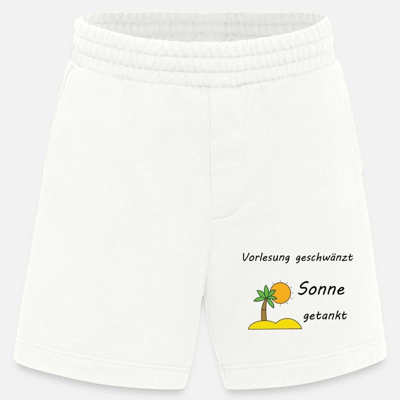 Unispruch "Sonne getankt" Geschenk, Studenten - Heavyweight Shorts - made by SPREAD  - OFF WHITE