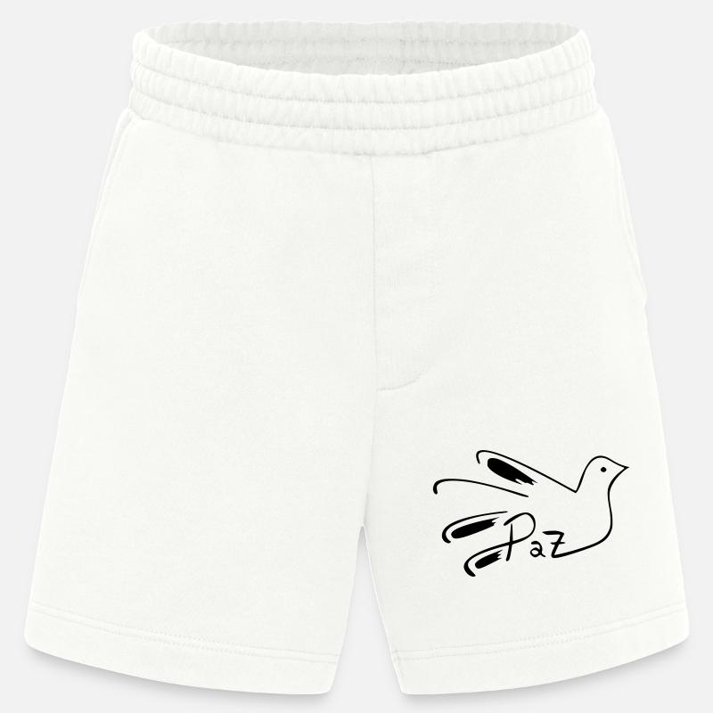 Bunte abstrakte Elemente für einzigartigen Stoff - Heavyweight Shorts - made by SPREAD  - OFF WHITE