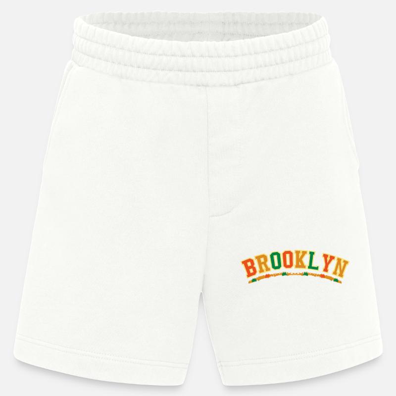 Emblème de l’arc universitaire de Brooklyn - Short bio épais fabriqué en UE - OFF WHITE