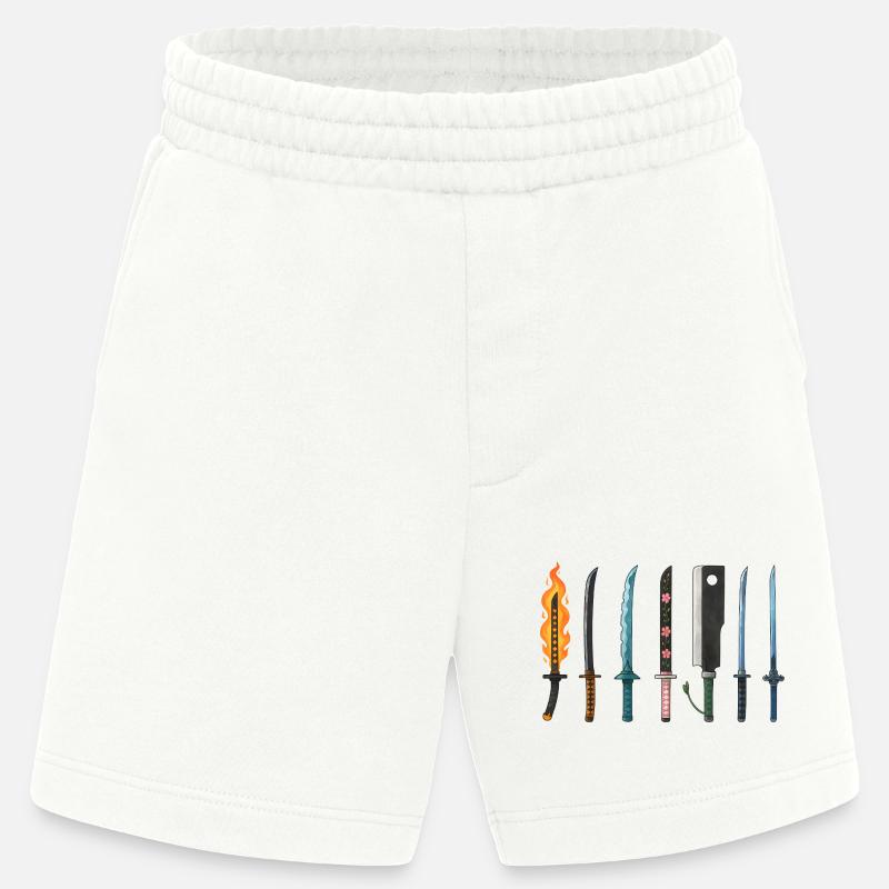 Anime Schwerter Sammlung Design - Heavyweight Shorts - made by SPREAD  - OFF WHITE