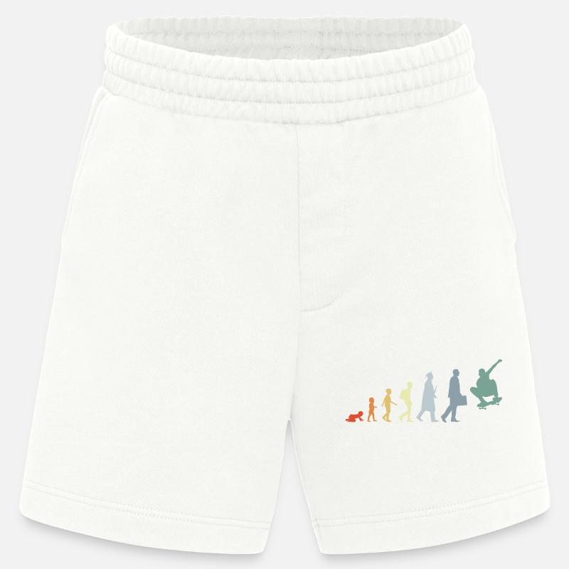Skateboarder Evolution - Heavyweight Shorts - made by SPREAD  - OFF WHITE
