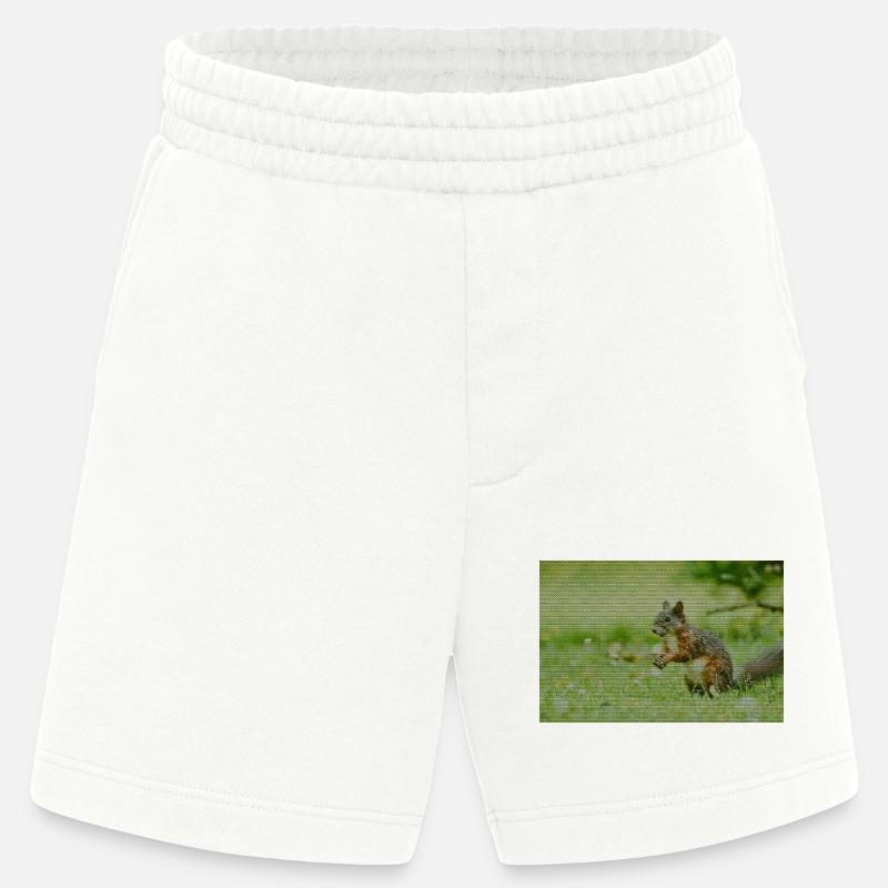 Eichhörnchen Wald Muster - Heavyweight Shorts - made by SPREAD  - OFF WHITE