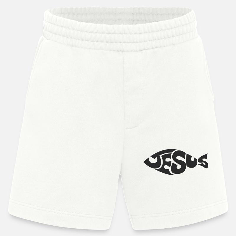 Chemise à logo de lettrage Jésus - Short bio épais fabriqué en UE - OFF WHITE