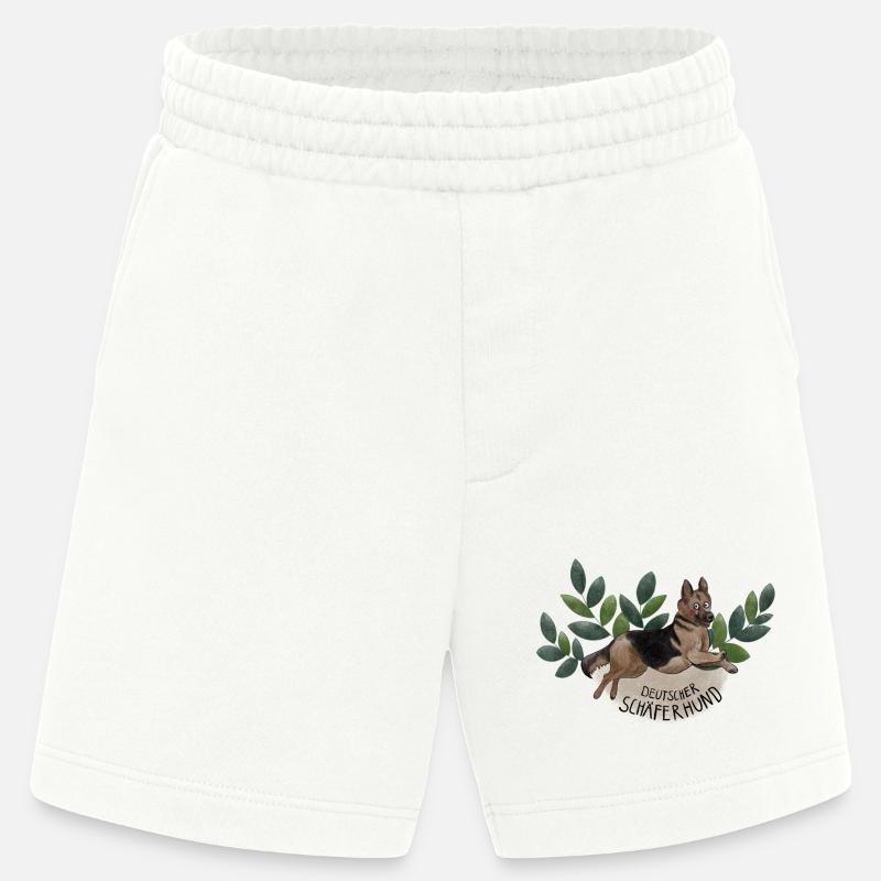 Deutscher Schäferhund Botanika - Heavyweight Shorts - made by SPREAD  - OFF WHITE