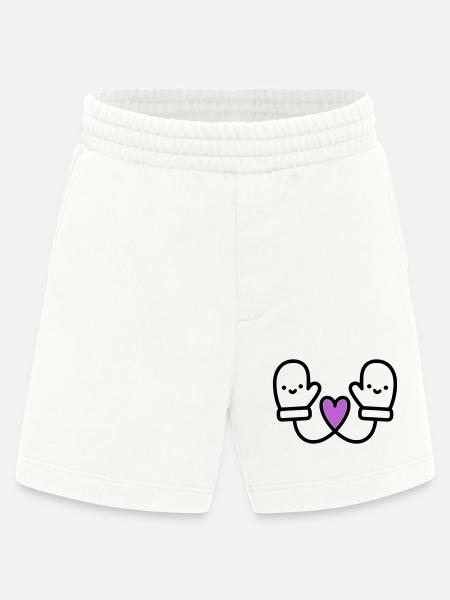 Cute Gloves with Heart | Winter Love - Heavyweight Shorts - made by SPREAD  - OFF WHITE
