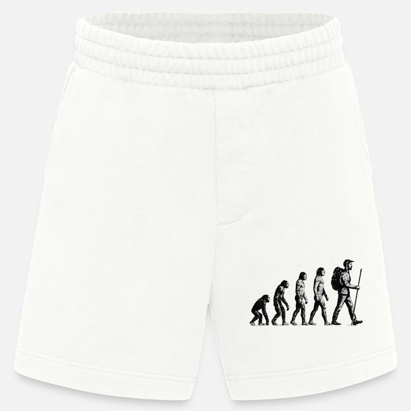 Evolution zum Wandersmann Grunge Design - Heavyweight Shorts - made by SPREAD  - OFF WHITE
