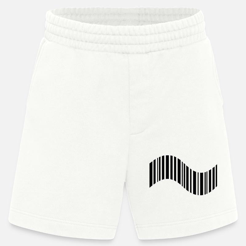 Code-barres en forme ondulée - Short bio épais fabriqué en UE - OFF WHITE