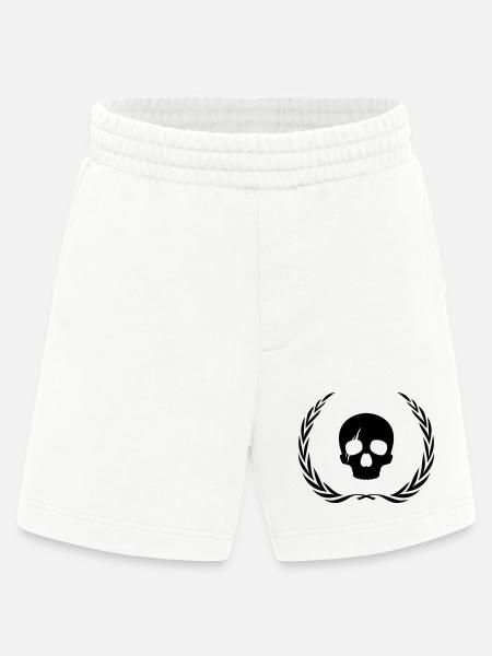 Skeleton Skull Wreath - Heavyweight Shorts - made by SPREAD - OFF WHITE