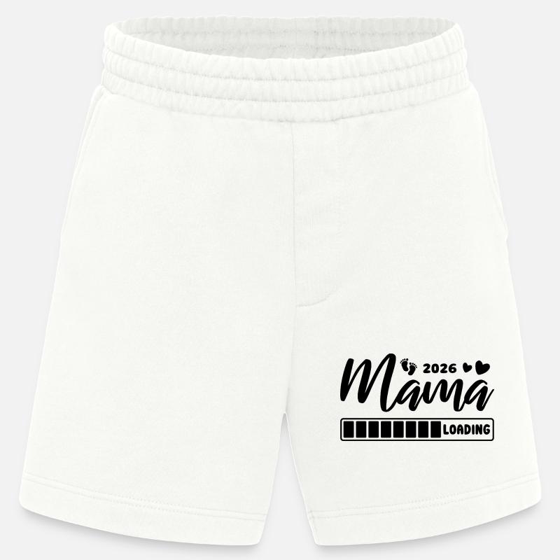 Mama 2026 loading - Schwangerschaft - Geschenk - Heavyweight Shorts - made by SPREAD  - OFF WHITE