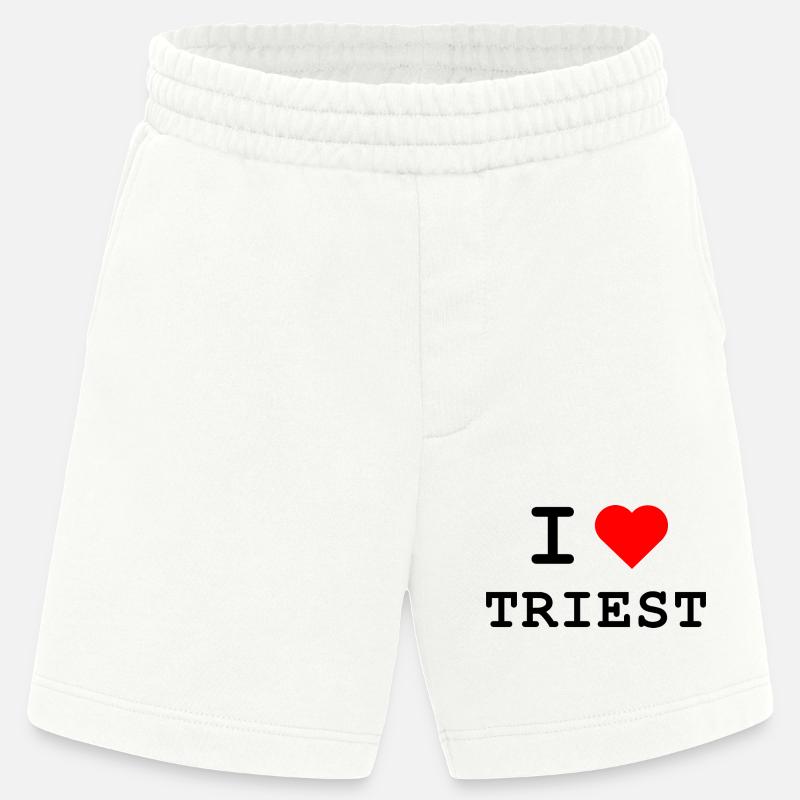 J’adore Trieste - J’aime Trieste - Short bio épais fabriqué en UE - OFF WHITE