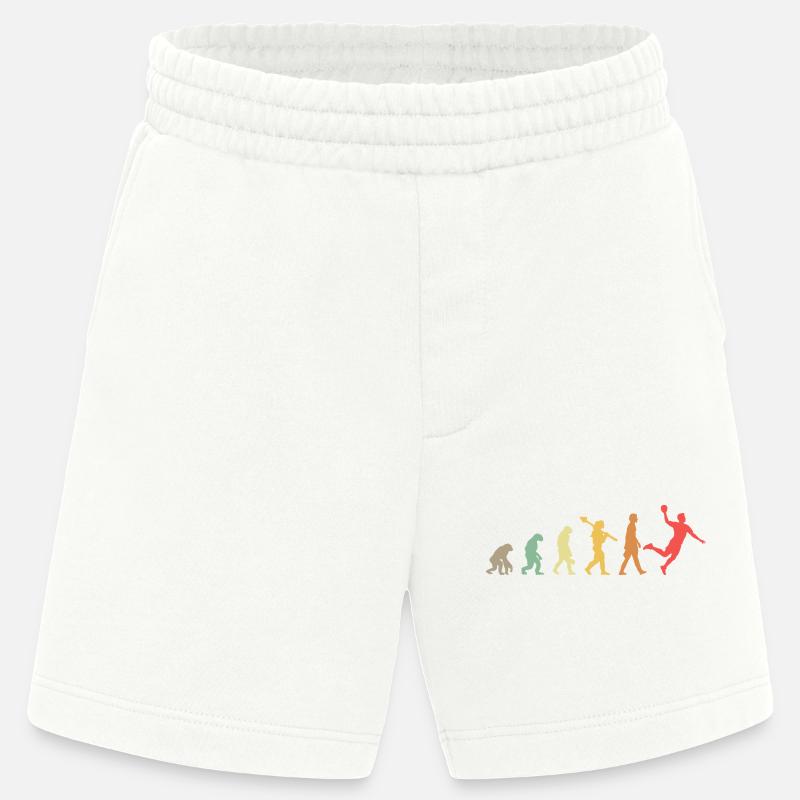 Handball Evolution Handballer Entwicklung Retro - Heavyweight Shorts - made by SPREAD  - OFF WHITE