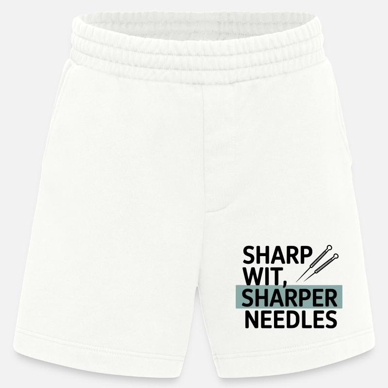 Sharp Wit, Sharper Needles Akupunkteur Beruf - Heavyweight Shorts - made by SPREAD  - OFF WHITE