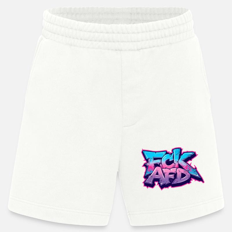 Déclaration Graffiti Antifa - Short bio épais fabriqué en UE - OFF WHITE