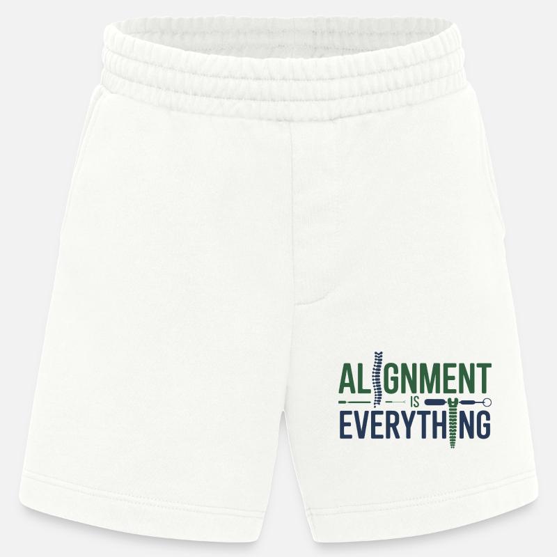 Chiropractor Alignment Is Everything Professional  - Heavyweight Shorts - made by SPREAD  - OFF WHITE